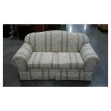 Rowe Furniture camelback loveseat. Shows some
