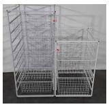 Two wire shelf organizers, tall 18x21x41 and
