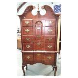 Broken arch Queen Anne style high boy, 78"