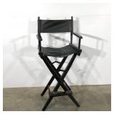 Directors chair with leather seat and back,
