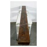 Long case, looks to be handmade, horse detail