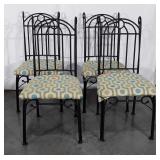 Four metalworks dining chairs, padded seats need