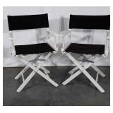 Pair of canvas seat and back director chairs,