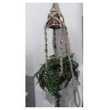 Macrame swag lamp and planter combo. Measures