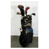 Golf bag with mixed clubs, Ping and Nike,