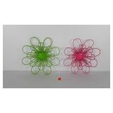 Pair of Apple Blossom floral wire wall decor