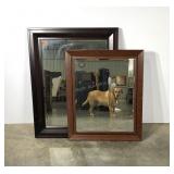 Two contemporary framed beveled mirrors, 27x33
