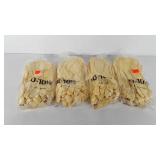 Four packs of rubber gloves, 10-10.5", made in