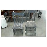 Two old painted chairs, condition as shown