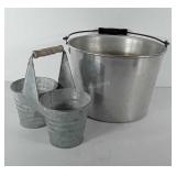 Buckets, includes galvanized dual metal bucket