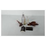 Mixed group, includes glass bottles, wooden