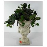 Everlasting greenery in urn style planter, 13.5"