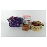 Sewing supplies, includes fold up caddy, round