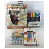 Craft supplies, watercolor studio, watercolor