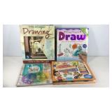 Drawing supplies, four draw book kits