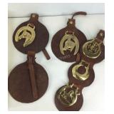 brass and leather saddle ornaments medallions