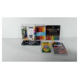 Art supplies, includes prismacolor pencils, dual