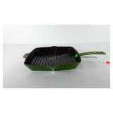 Staub enameled cast iron square griddle, made in