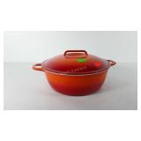 Enameled cast iron covered pot, Casron Japan