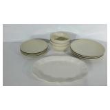 Threshold dinner ware, 3 plates, 3 bowls,  4