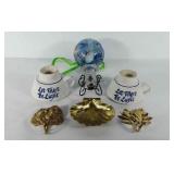 Hoke decor, includes votive candle holders, brass