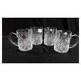 Four Paul Sebastian crystal cups, made in France,