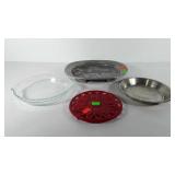 Kitchenwares, includes pewter serving dish