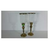 Brass candle holders, 21" tall