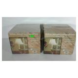 Two solid brass candlestick accent lamps, in