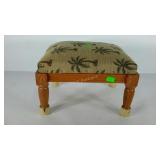 Upholstered footstool. 16"×13"×10". Seller code