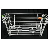 Three white coated chafing pan stands. Seller