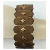 10k gold and wood bracelet (safety chain is not