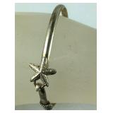 Sterling silver starfish bracelet and matching