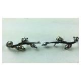 Sterling silver and gray pearl earrings