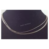 Sterling silver triple strand flapper necklace