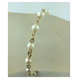 14k gold filed and pearl bracelet