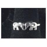 Size 7 Sterling silver elephant ring