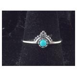 Size 8 Sterling silver Bali ring