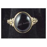 Size 5 Thai black spinel ring in copper