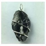 Sterling silver shungite pendant