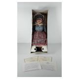Granny world porcelain doll, with tape, box, and
