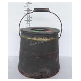 Early Wooden Sugar Bucket, bottom ring is rusted