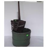 Primitive Mop Bucket, Wooden Pail with Ringer,