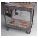 Industrial Warehouse Cart, wooden Platform has
