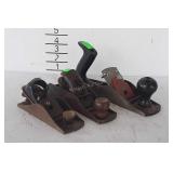 Three Stanley Cabinet Makers Wood Planes,