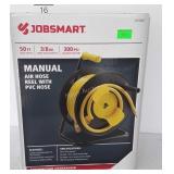 Manual Air Hose Reel with PVC 50ft Hose, 3/8",