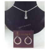 Premier design jewelry, CZ necklace and hoop