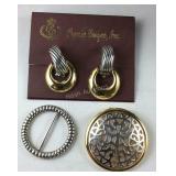 Premier design jewelry, two scarf clips plus gold