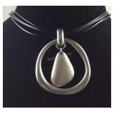 Premier design jewelry, leather silver tone