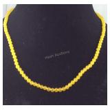 20 inch yellow quartzite 5 MM bead necklace